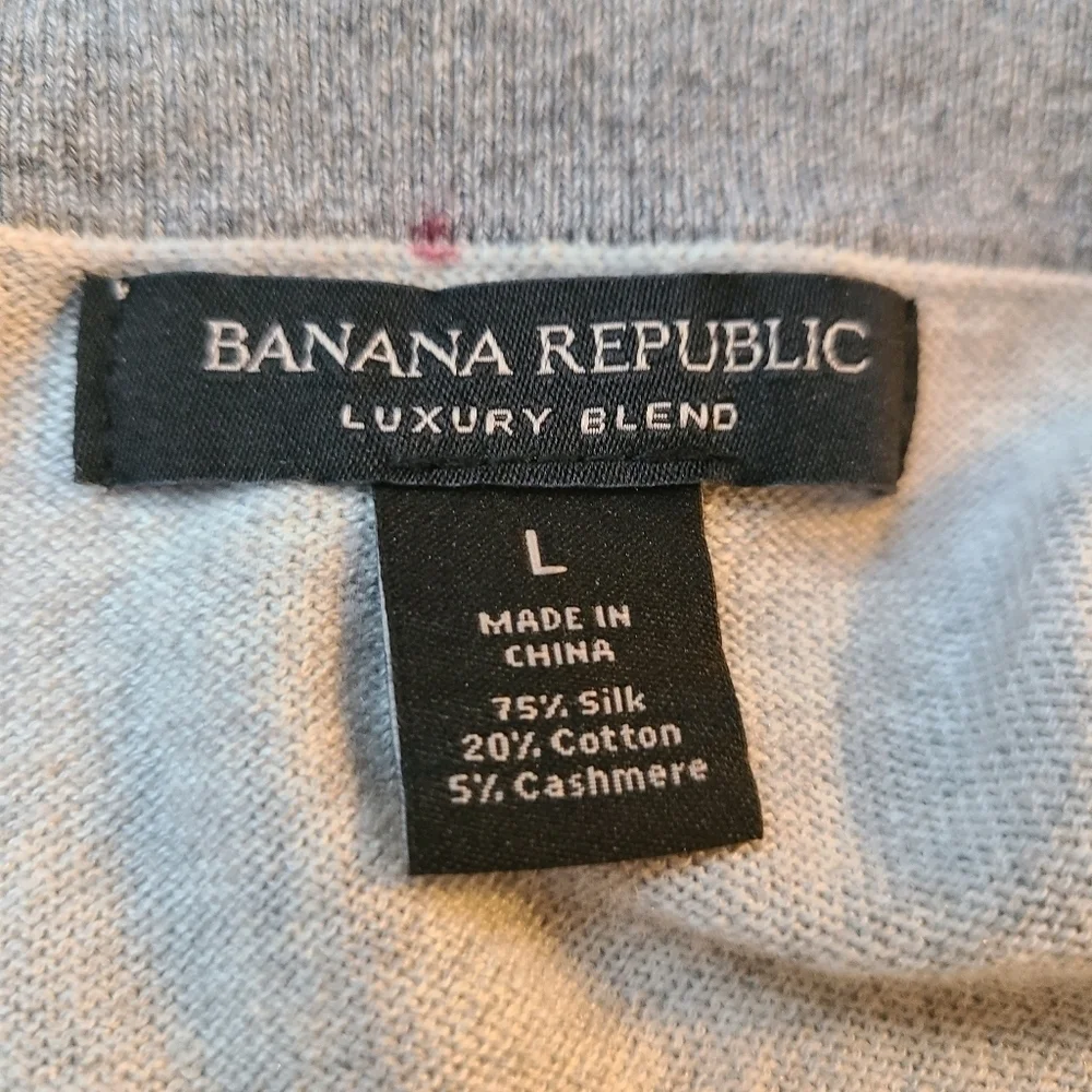 Silk Cotton Cashmere Blend Varsity Collegiate Sweater Men's Large